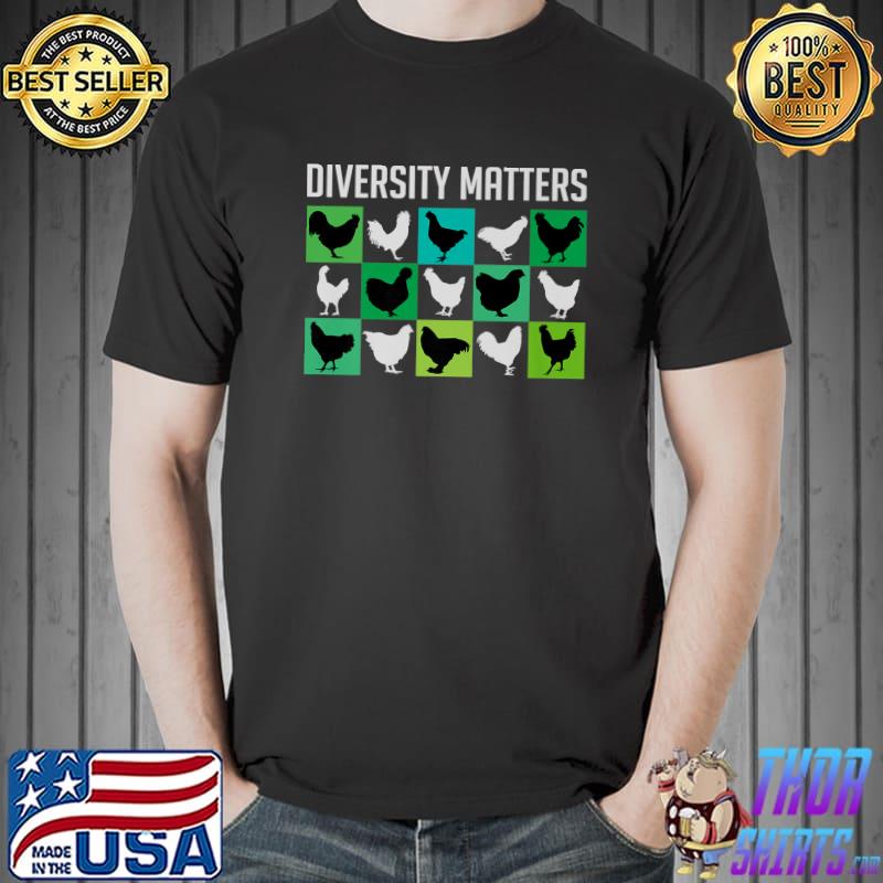 Many beautiful chicken breeds chickens poultry farming Premium T-Shirt Unisex