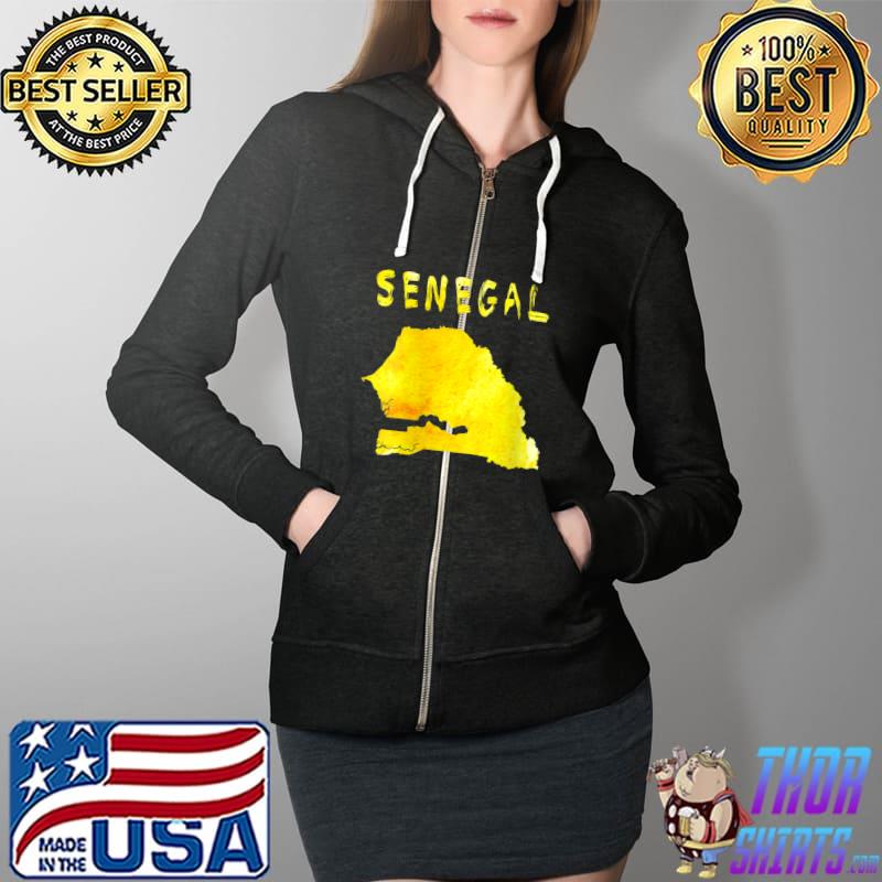 Map of Senegal, Colorful map, Watercolor illustration T- Full Zip Hooded