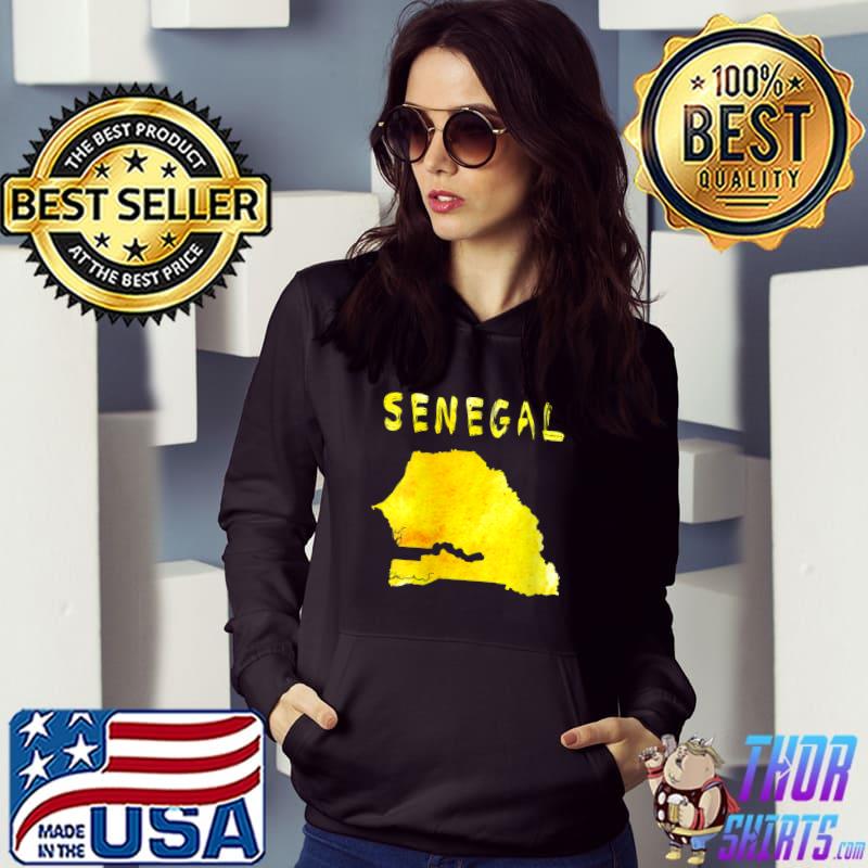 Map of Senegal, Colorful map, Watercolor illustration T- Hoodie