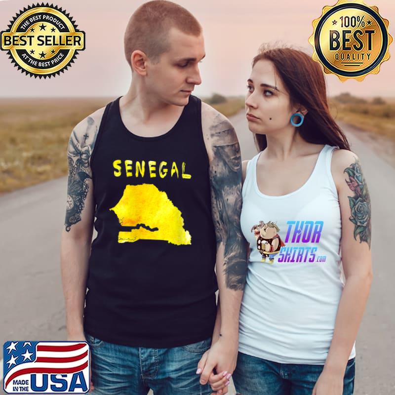 Map of Senegal, Colorful map, Watercolor illustration T- Tank Top