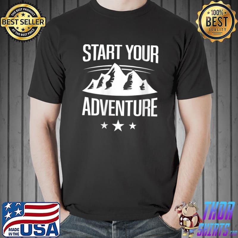Official Retro Hiking Hiker on Rock Retro Sunset Mountain T- Unisex