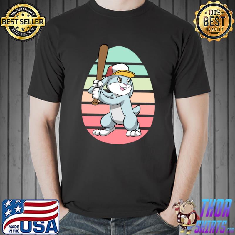 Original Baseball Player Bunny Easter Day Cute Sports Boys Kids T- Unisex