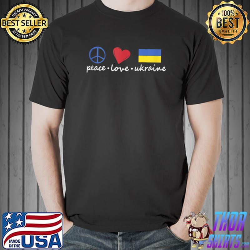 Peace, Love, Ukraine Ukrainian Flag T- Unisex