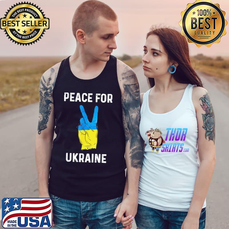 Peace to Ukraine flag vintage Ukraine support Tank Top
