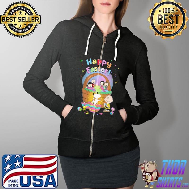 Peanuts Charlie Brown Snoopy Happy Easter Shirt Full Zip Hooded