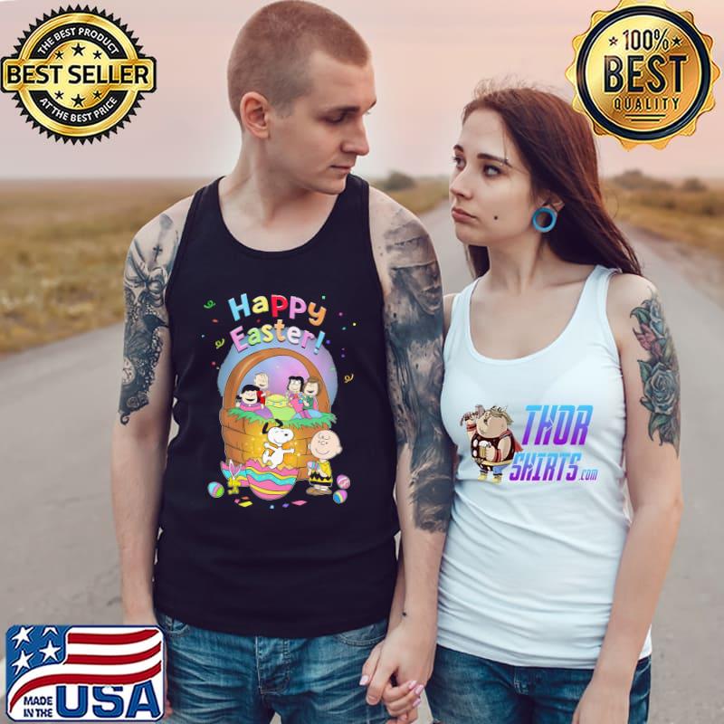 Peanuts Charlie Brown Snoopy Happy Easter Shirt Tank Top