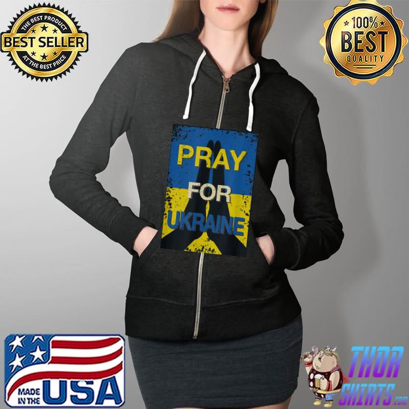Pray for Ukraine distressed support and stand for Ukraine Full Zip Hooded