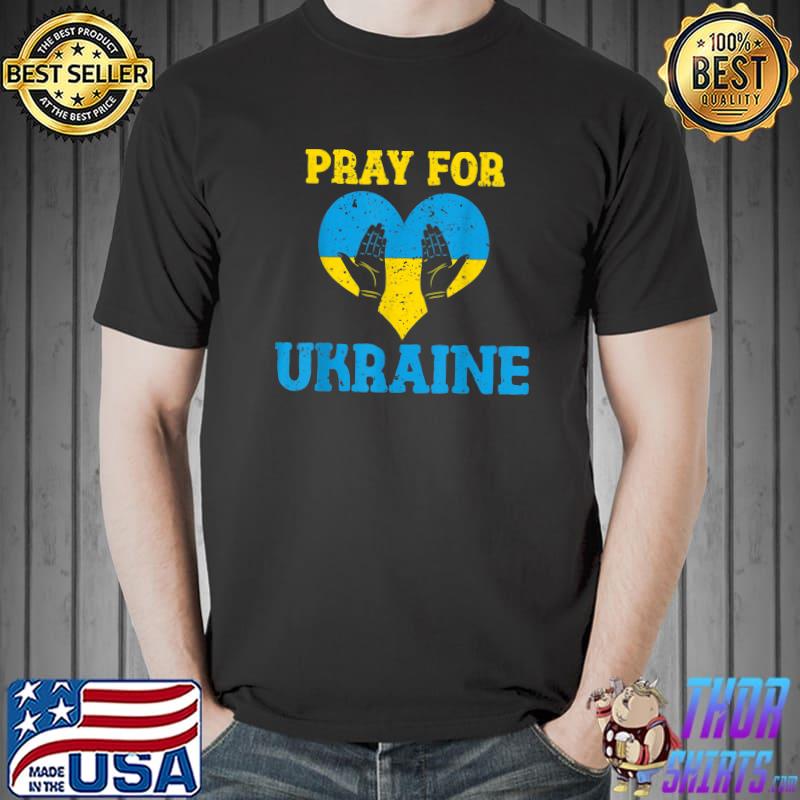Pray For Ukraine Flag Ukrainian American Support T-Shirt Unisex