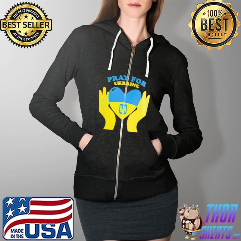 Pray for Ukraine Stand With Ukraine Shirt Full Zip Hooded