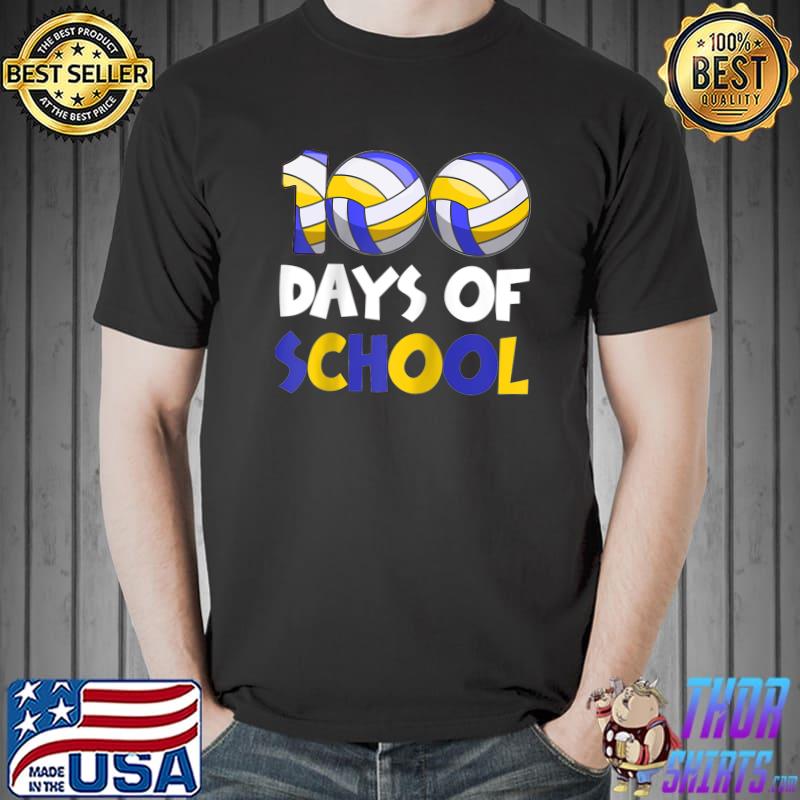 Premium 100 Days Smarter Happy 100 Days Of School Volleyball Lovers T- Unisex