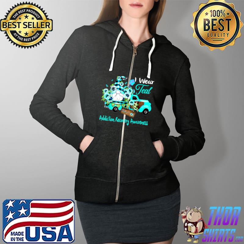 Premium Flower Gnome Survivor Addiction Recovery Awareness T-Shirt Full Zip Hooded