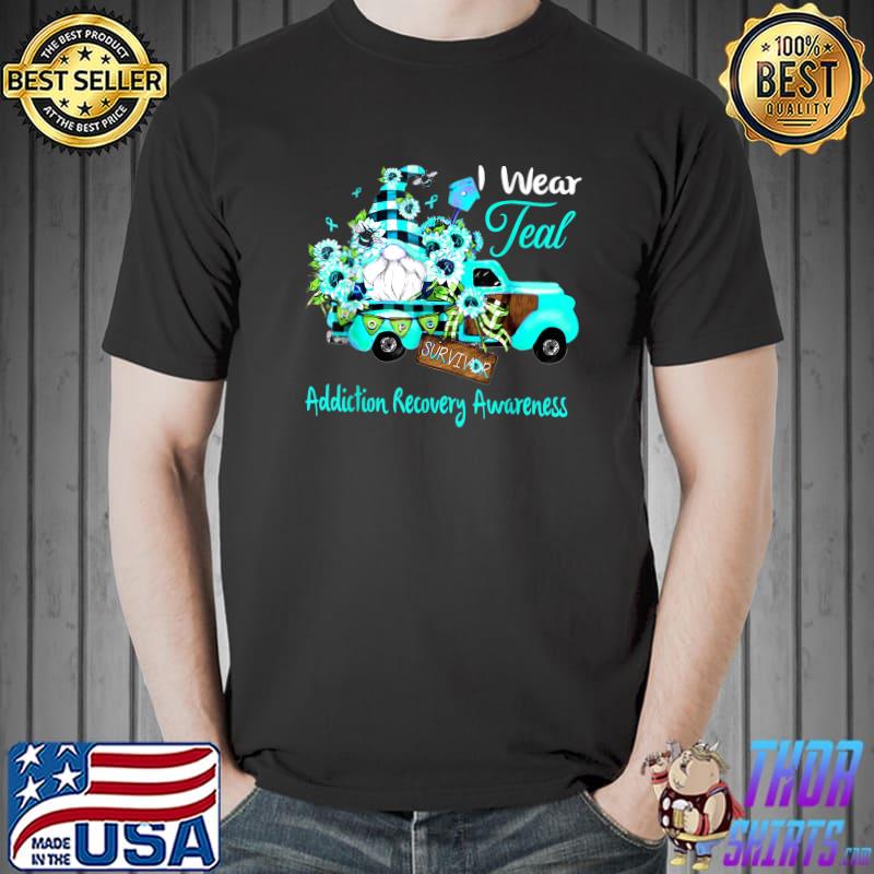 Premium Flower Gnome Survivor Addiction Recovery Awareness T-Shirt Unisex