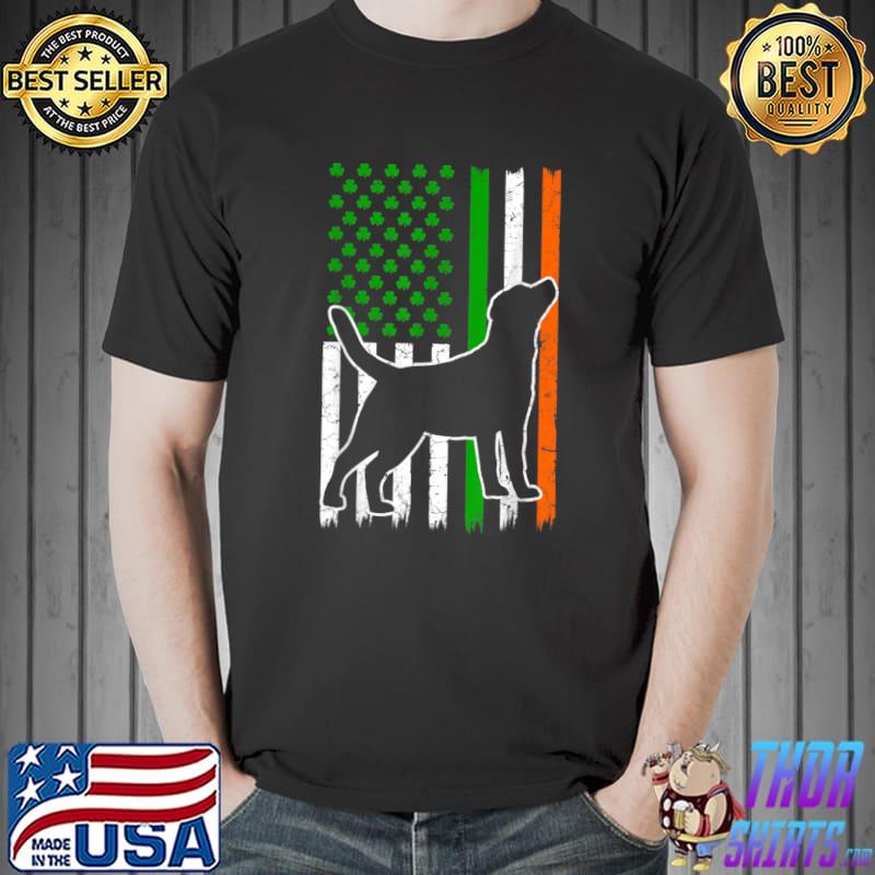 Premium Labrador USA Flag Shamrock Irish St Patricks Day Dog Lover T- Unisex