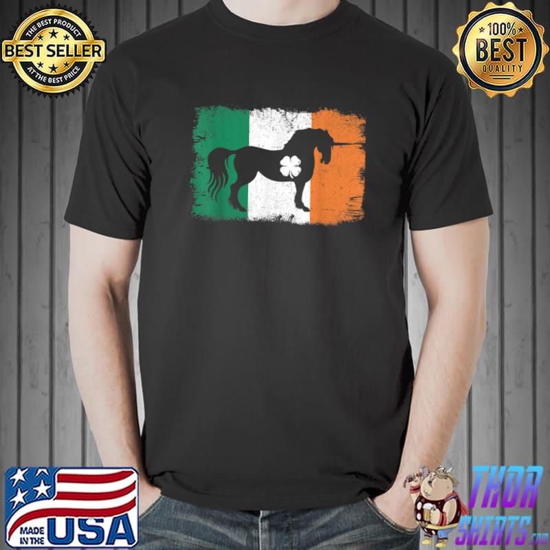 Premium Unicorn St. Patrick's Day Irish Flag Ireland Saint Paddys T-Shirt Unisex
