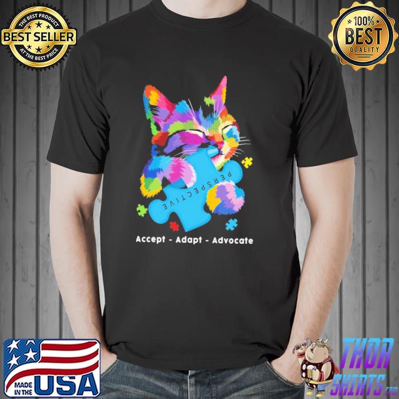 Prespective Aceept Adapt Advocate Cat Autism shirt