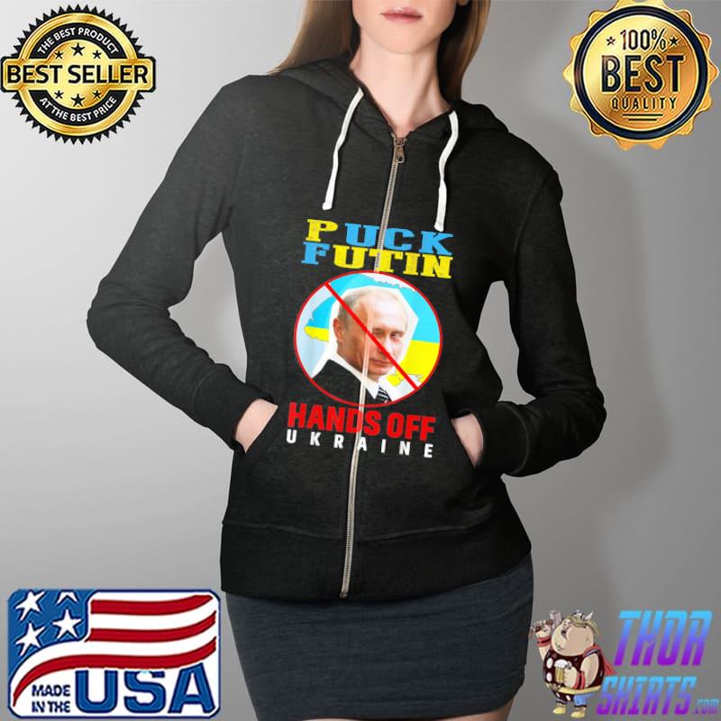 Puck futin putin hands off Ukraine stand with ukrainian Full Zip Hooded