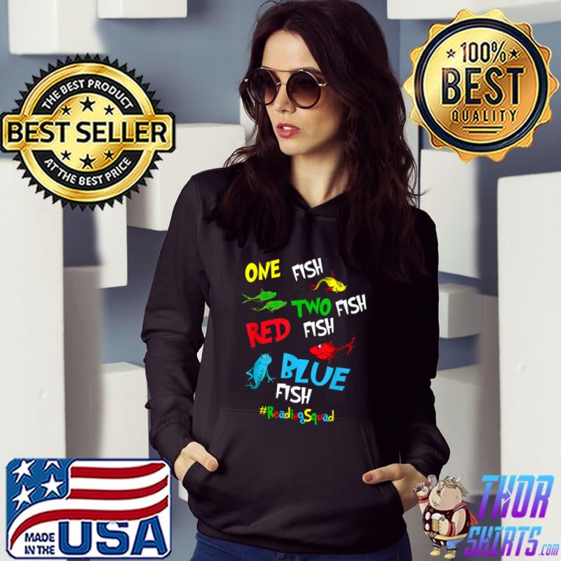 Reading Teacher Squad One Two Red Blue Fish Funny T-Shirt