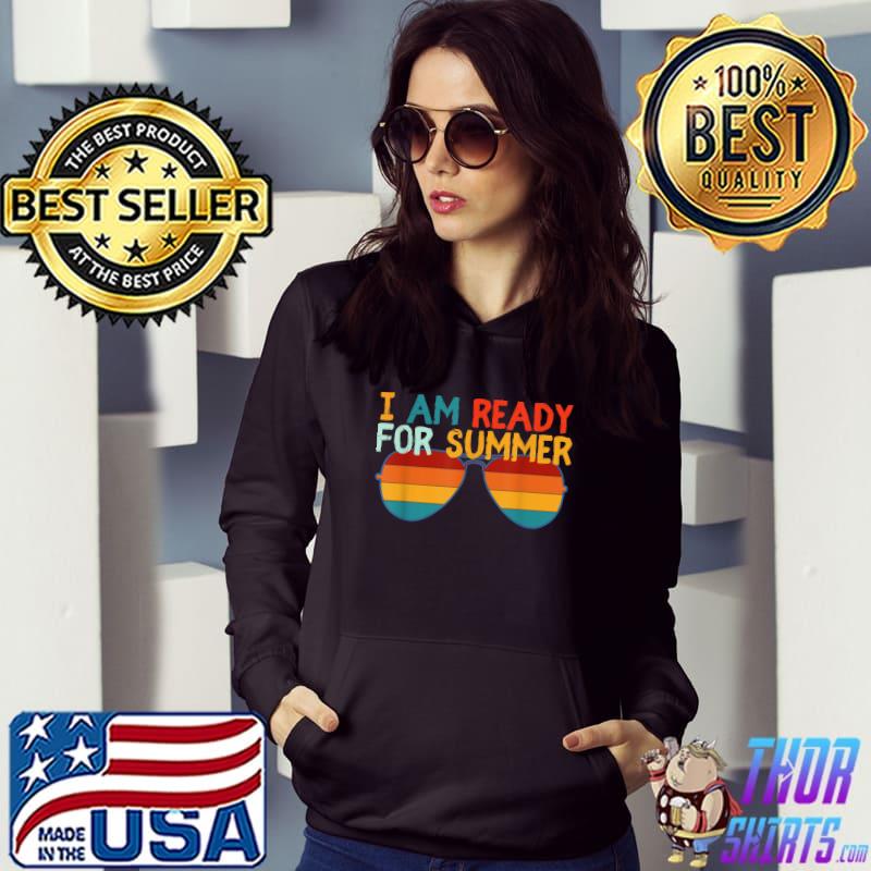 Retro Cool I Am Ready for Summer Sunglasses Sunset Graphic T-Shirt