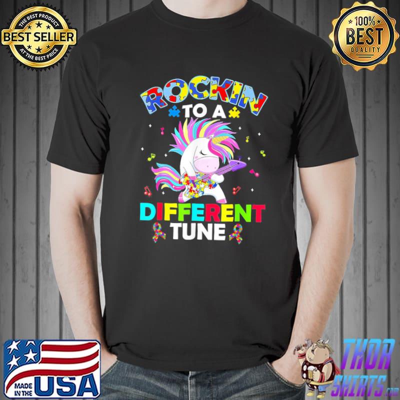 Rockin’ To A Different Tune Unicorn Autism Awareness T-Shirt