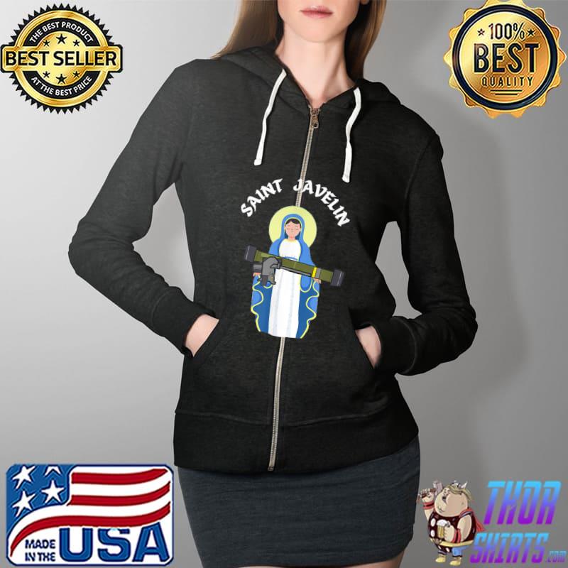 Saint Javelin I Stand With Ukraine Ukrainian Country Support T-Shirt Full Zip Hooded