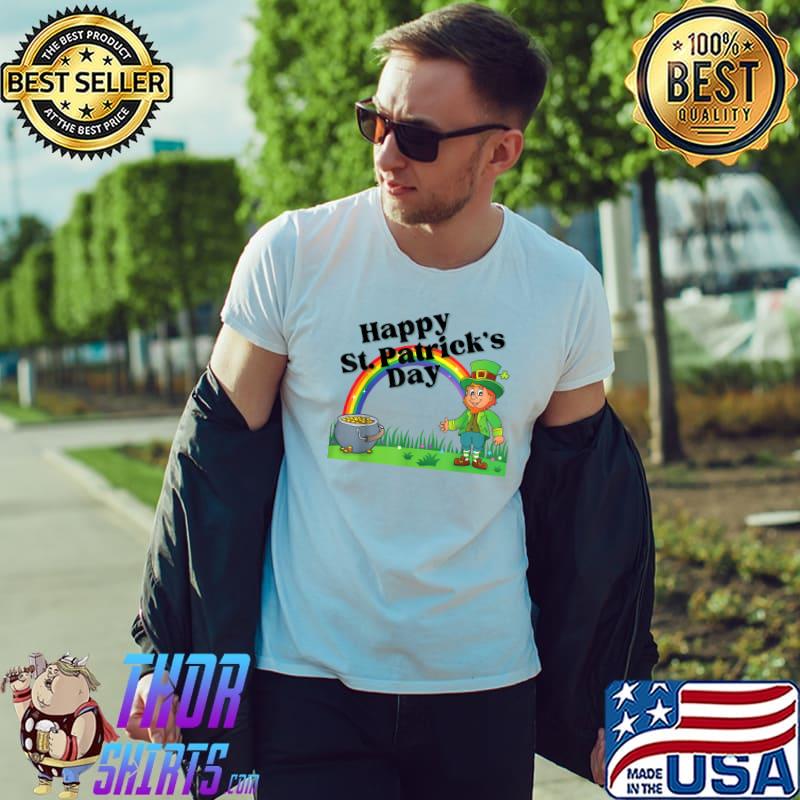 Saint Patrick's Day Leprechaun Rainbow Pot of Gold T-Shirt Unisex