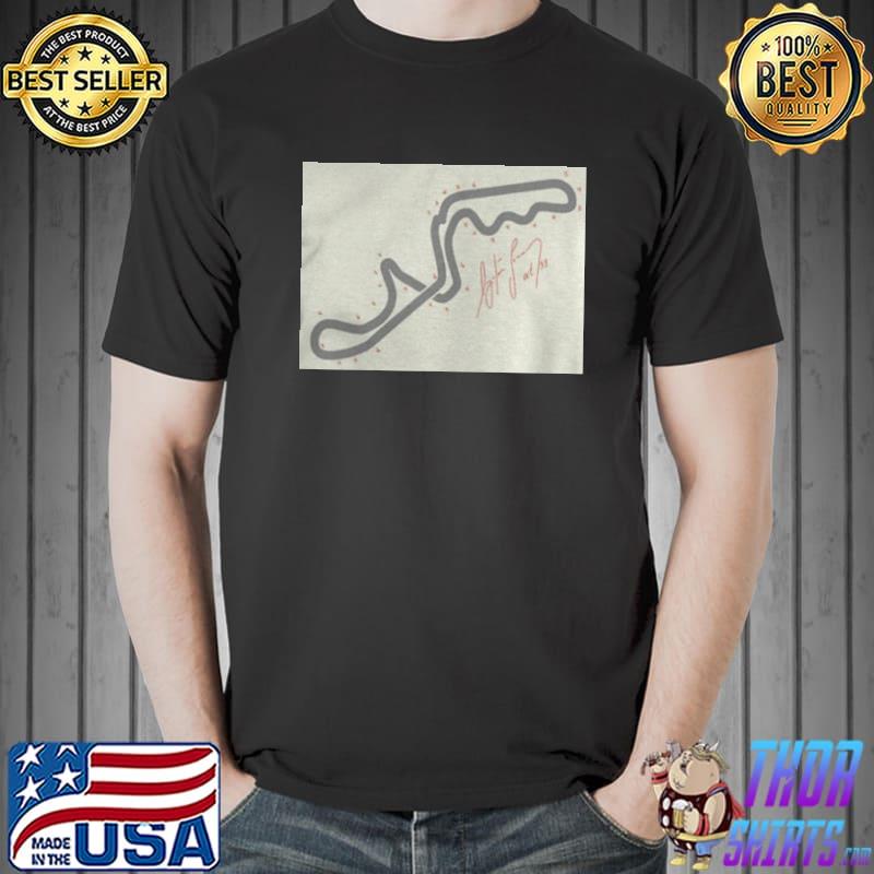 Senna's handdrawn map of the suzuka gp shirt