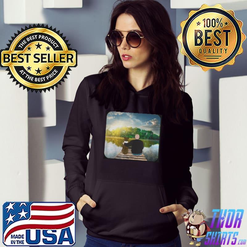 Sitting on the lake dock pitbull Hoodie