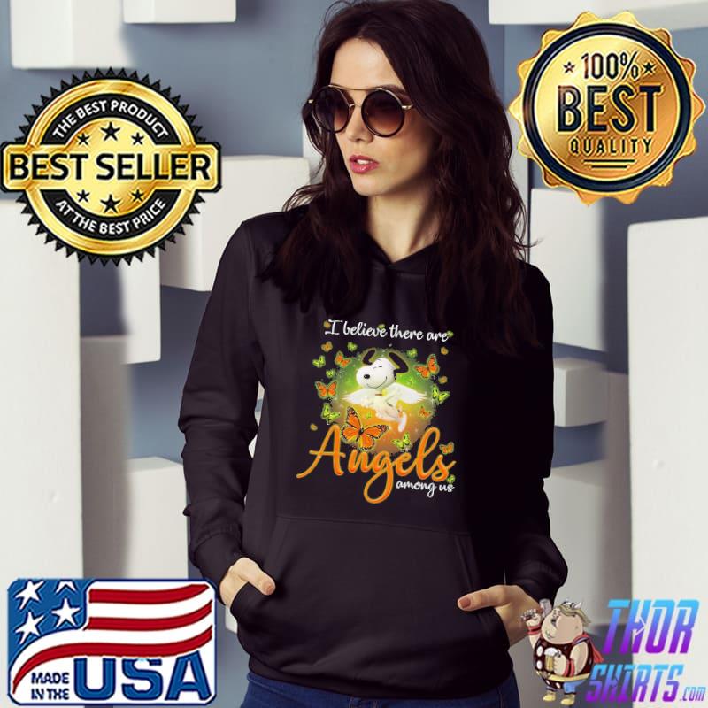 Snoopy butterflies I believe there are angels among us Hoodie
