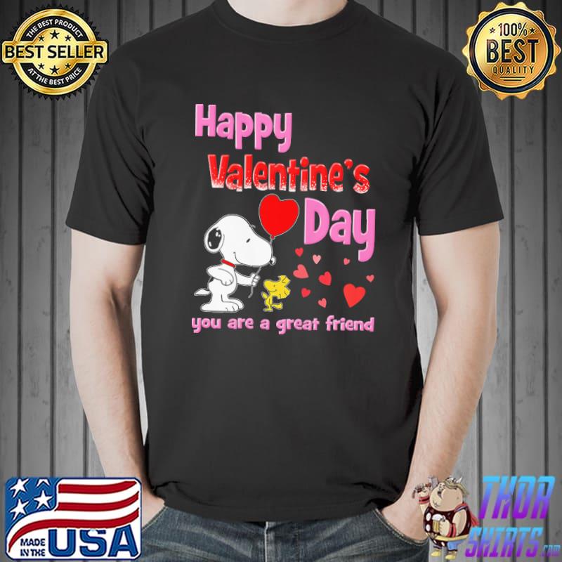 Snoopy happy valentine's day you are a great friend shirt