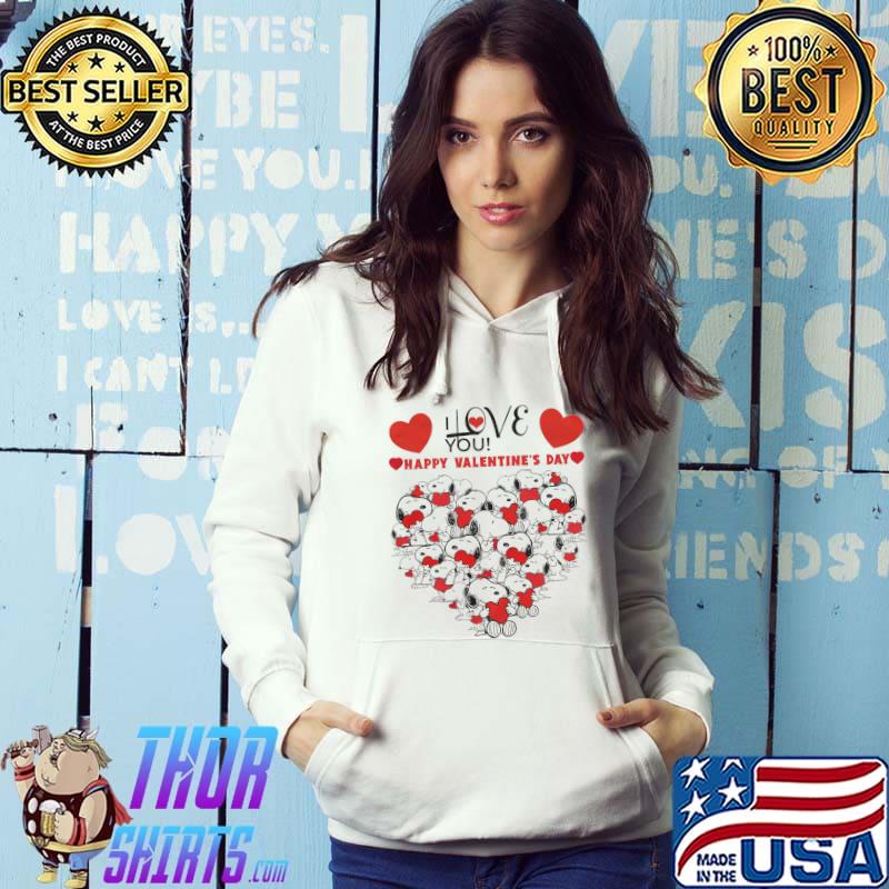 Snoopy heart i love you happy valentine's day shirt