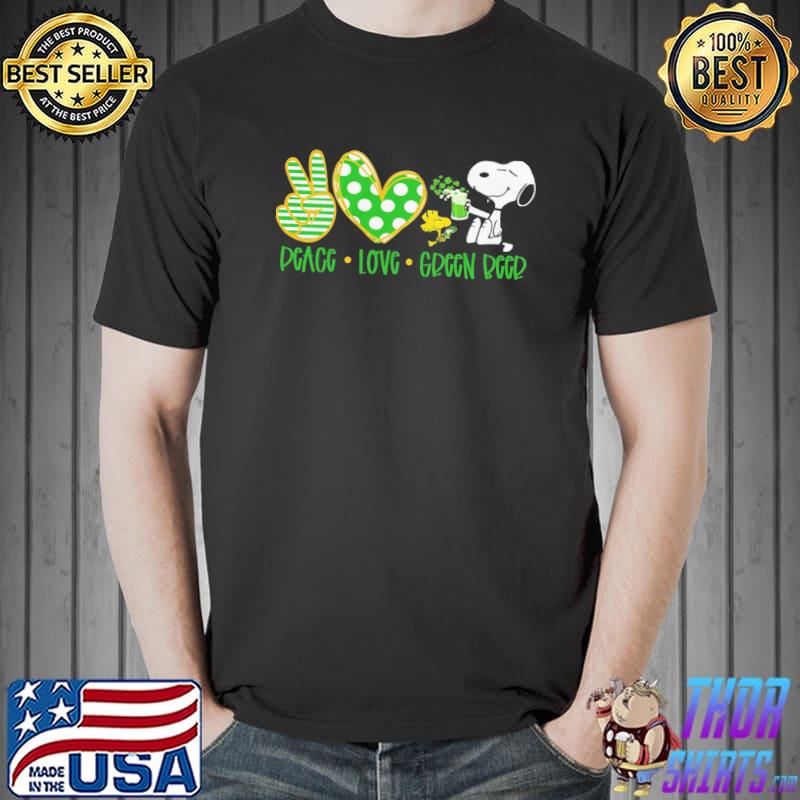 Snoopy Peace Love Green Beer Shirt