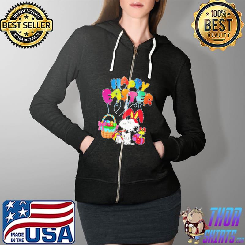 Snoopy woodstock balloons eggs happy easter Full Zip Hooded