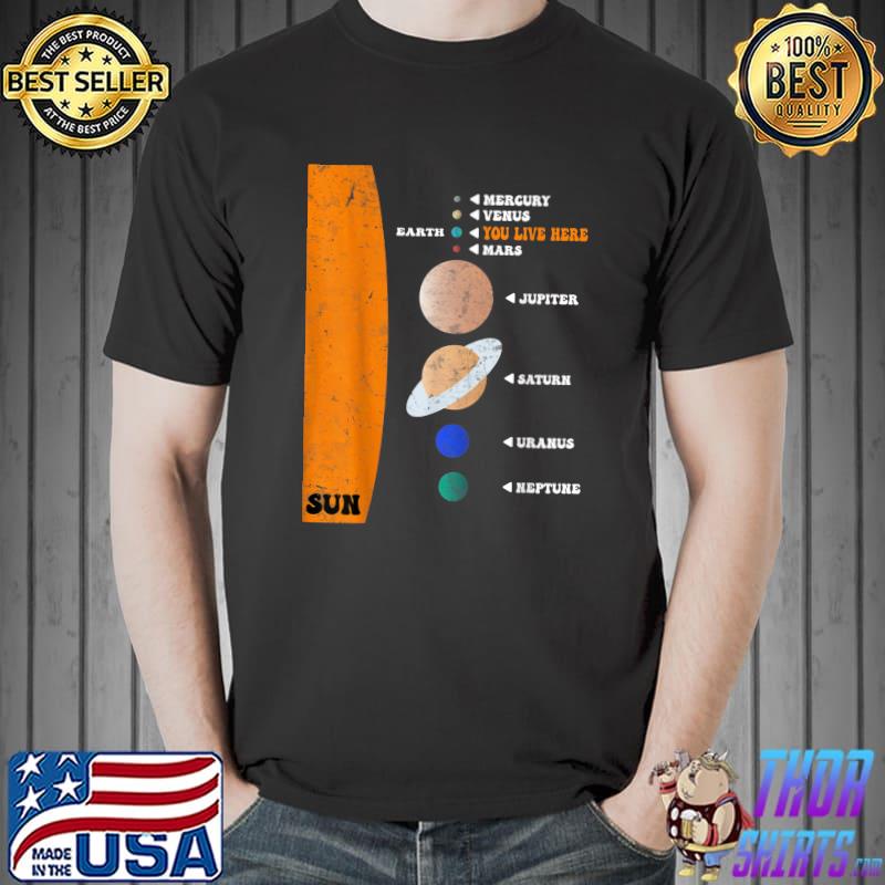 Solar System Planet You Live Here T-Shirt Unisex
