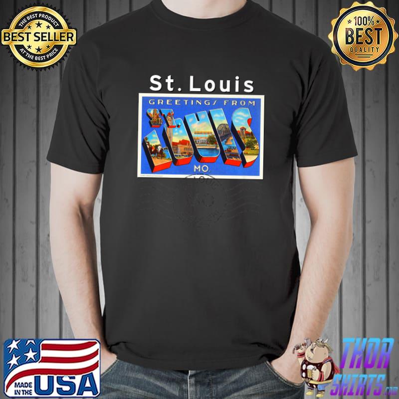 St. Louis Missouri MO Large Letter Postcard 2 Postmarked Premium T-Shirt Unisex