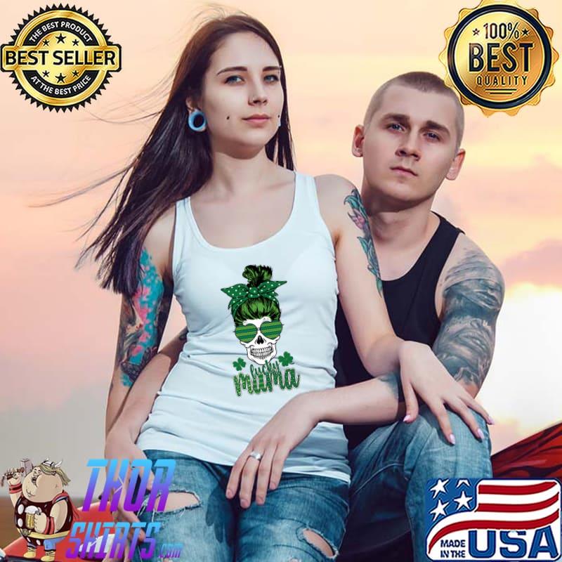 St. Patrick's day day Sugar skull Lucky Mama for Moms T-Shirt Tank Top