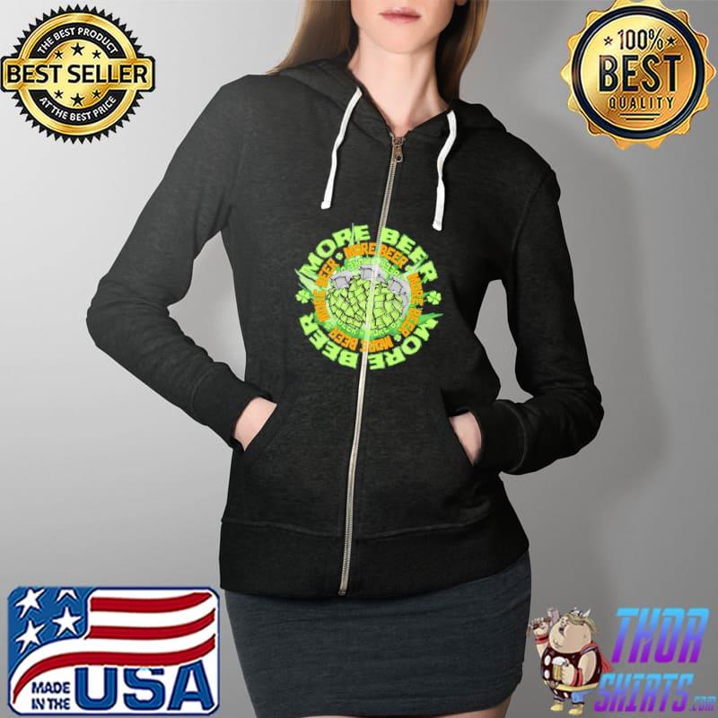St. Patrick's Day More Beer Graphic Apparel Full Zip Hooded