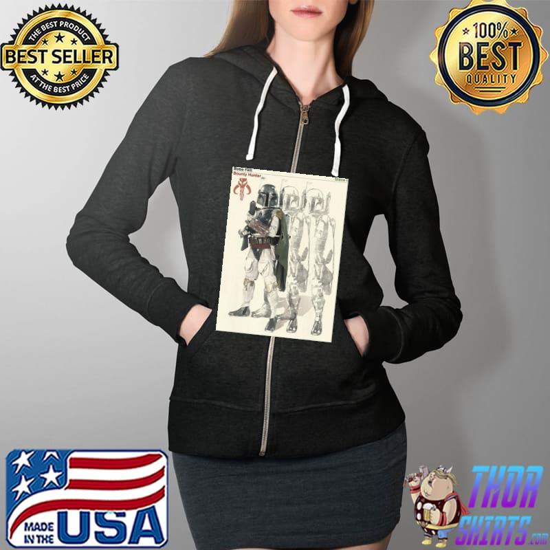 Star wars boba fett bounty hunter mandalorian poster adult Full Zip Hooded