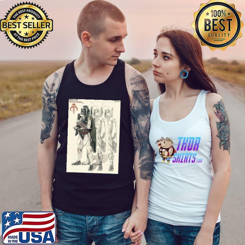 Star wars boba fett bounty hunter mandalorian poster adult Tank Top