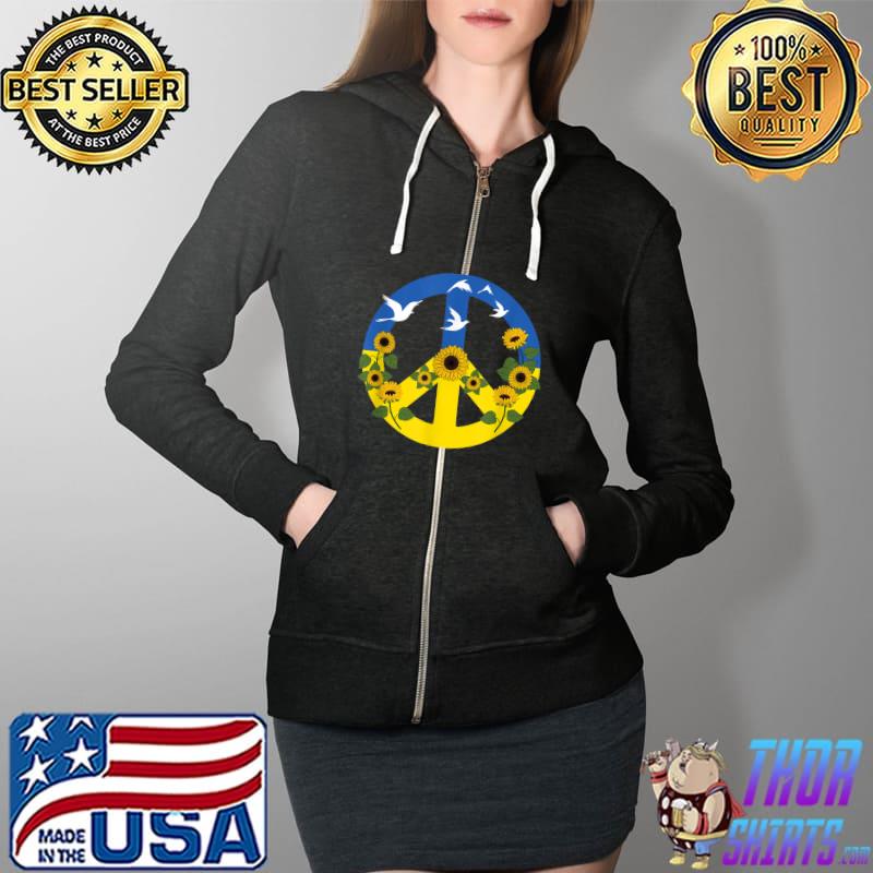 Sunflower Ukrainian Flag I Stand With Ukraine Ukraine Peace T-Shirt Full Zip Hooded
