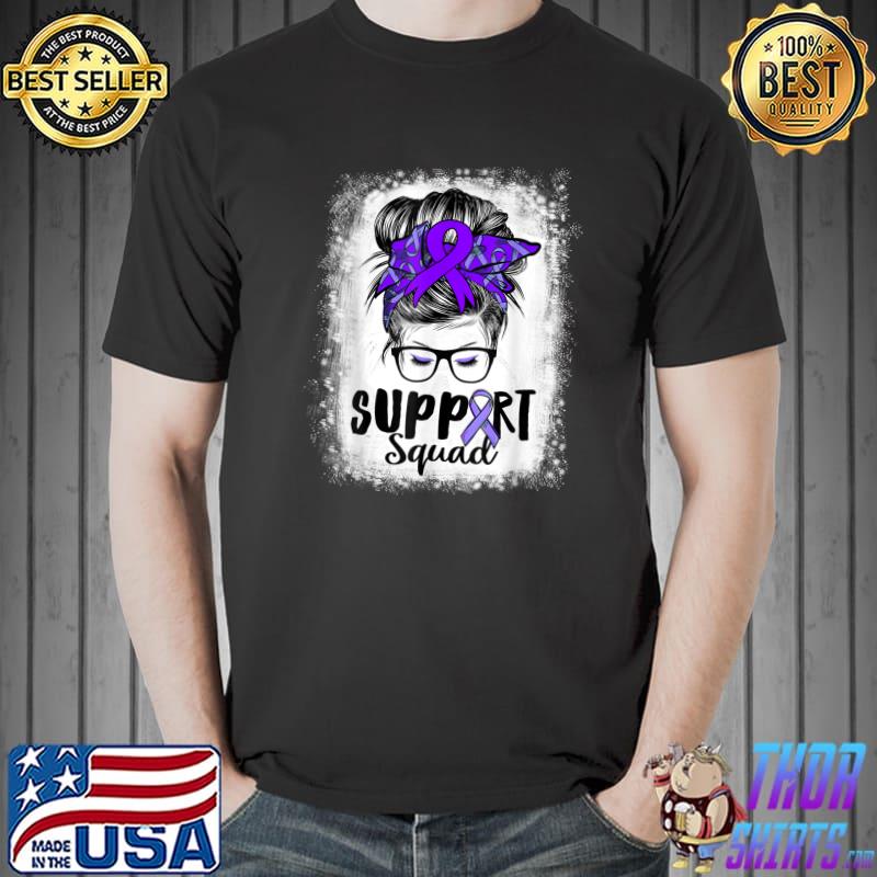 Support Squad Messy Bun Purple Warriorr Epilepsy Awareness T-Shirt Unisex