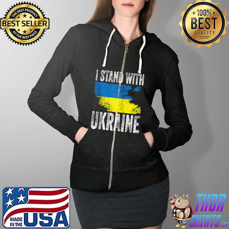 Support Ukraine I Stand With Ukraine Flag T- Full Zip Hooded