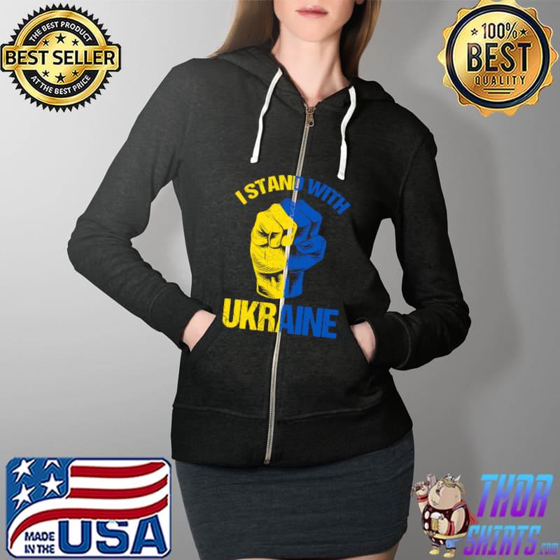 Support Ukraine I Stand With Ukraine Ukrainian Flag T- Full Zip Hooded