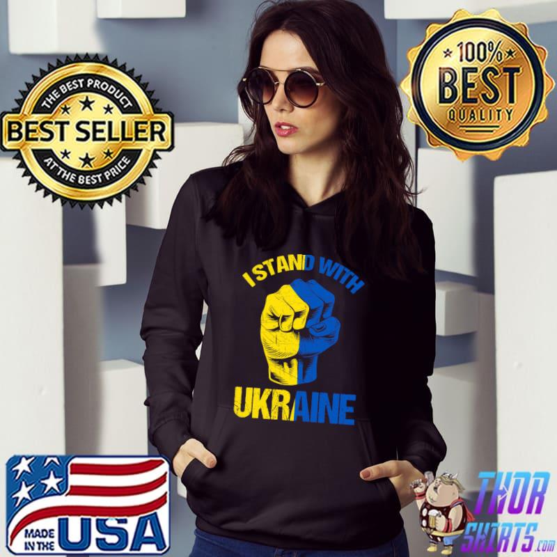 Support Ukraine I Stand With Ukraine Ukrainian Flag T- Hoodie
