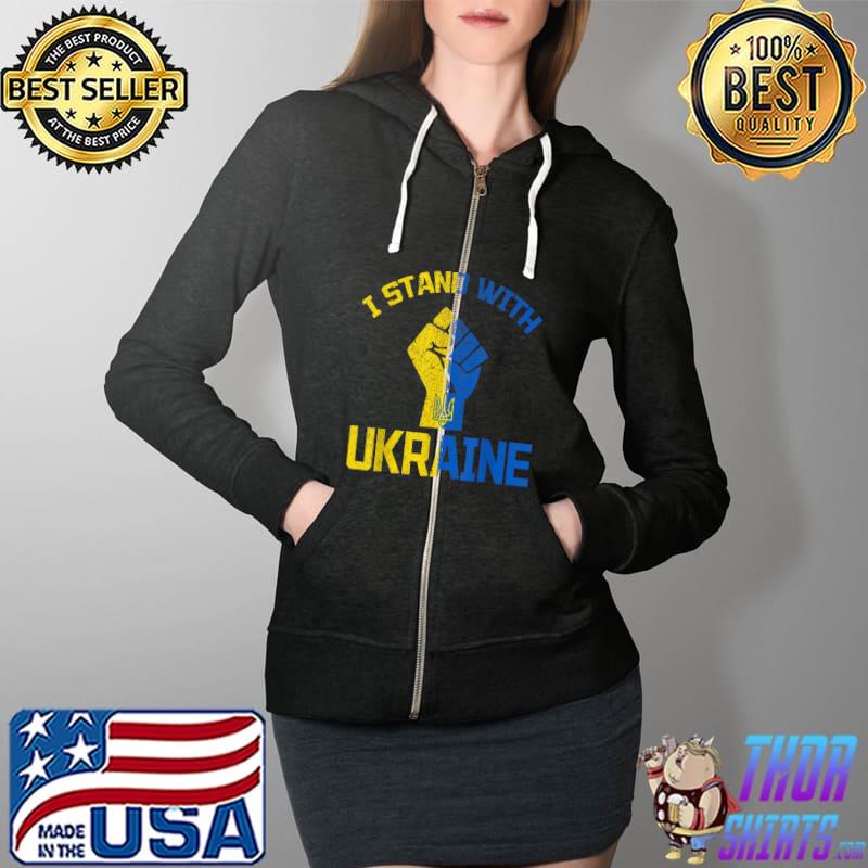 Support Ukraine I Stand With Ukraine Ukrainian Freedom T-Shirt Full Zip Hooded
