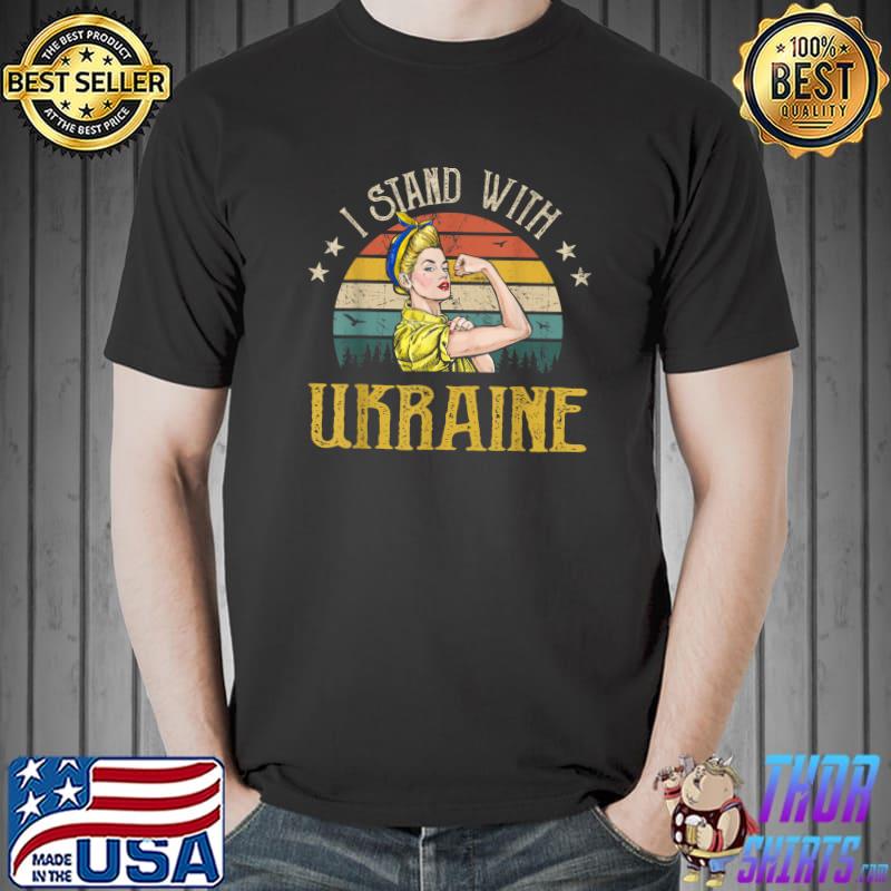 Support Ukraine Strong Women Girls I Stand With Ukraine T-Shirt
