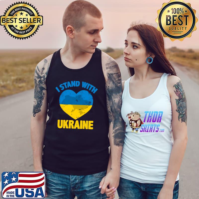 Support Ukrainian Flag I Stand With Ukraine Map T-shirt