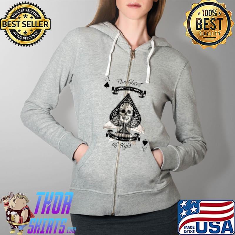 The Ghost of Kyiv, Stand With Ukraine T-Shirt Full Zip Hooded