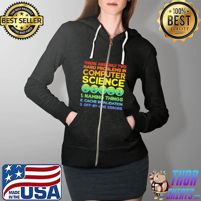 There Are Only Two Hard Problems In Computer Science Shirt Full Zip Hooded