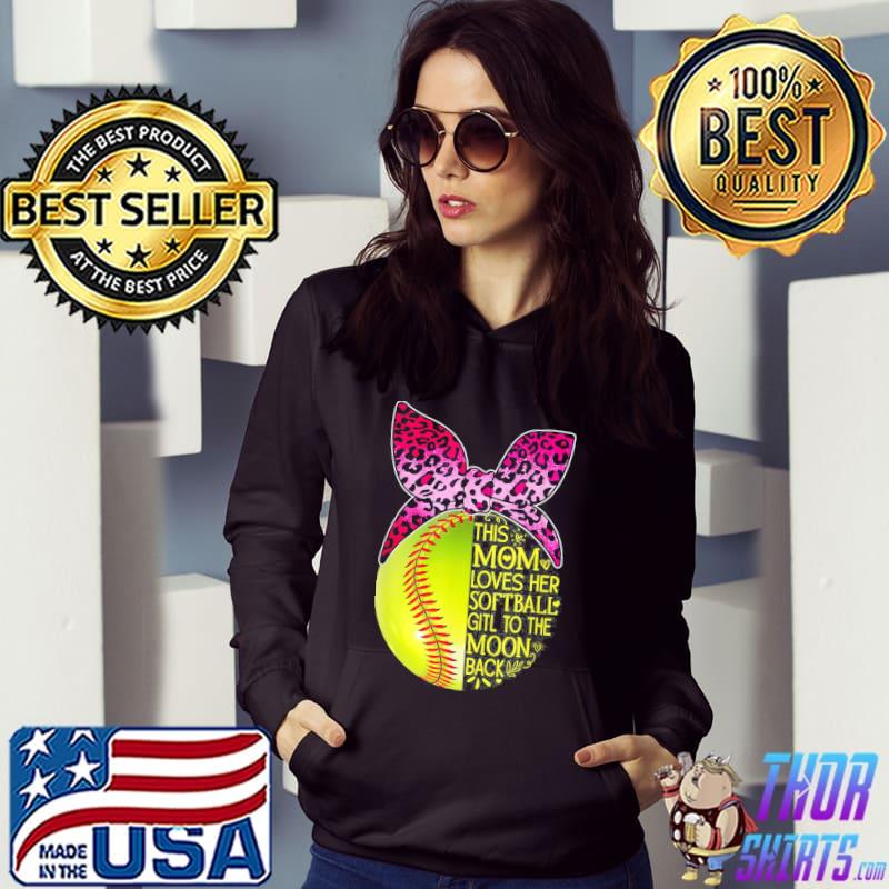 This mom loves her softball leopard bandana mother's day shirt