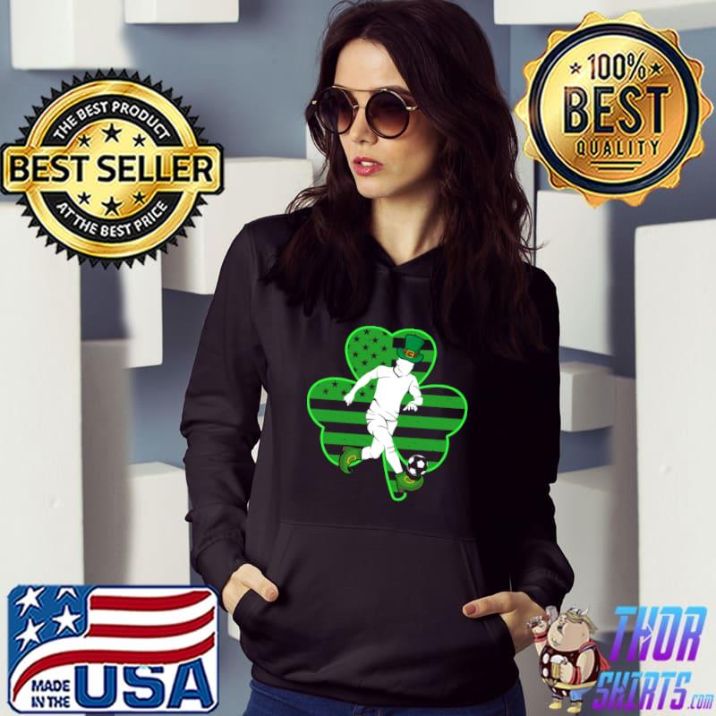 Top Vintage Irish American Flag St Patricks Day Soccer T- Hoodie